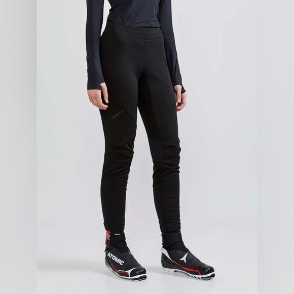 Craft New Womens XL Black Soft Shell Glide Full Zip Cross Country Ski Pants - Picture 1 of 11